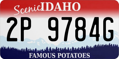 ID license plate 2P9784G
