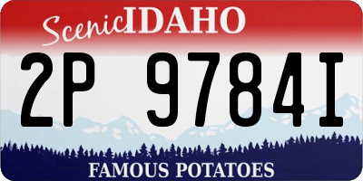 ID license plate 2P9784I