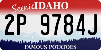 ID license plate 2P9784J