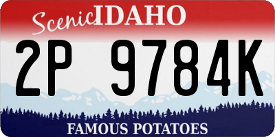 ID license plate 2P9784K
