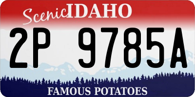 ID license plate 2P9785A