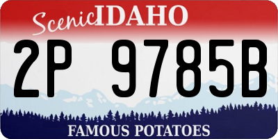 ID license plate 2P9785B