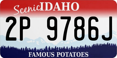 ID license plate 2P9786J