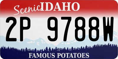 ID license plate 2P9788W