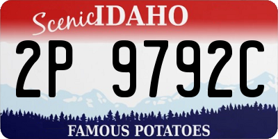 ID license plate 2P9792C