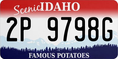 ID license plate 2P9798G