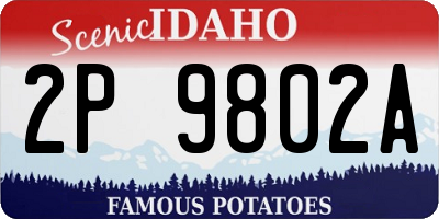 ID license plate 2P9802A