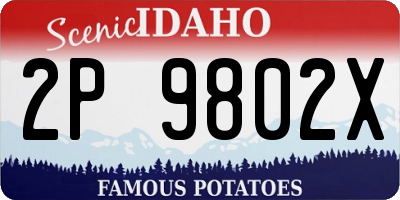 ID license plate 2P9802X