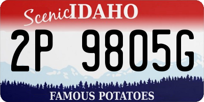 ID license plate 2P9805G