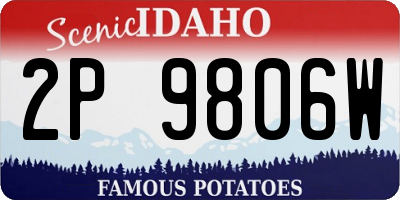 ID license plate 2P9806W