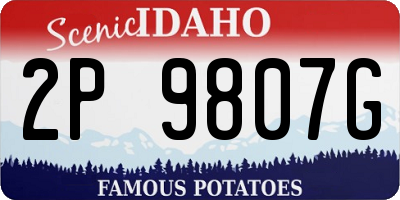 ID license plate 2P9807G
