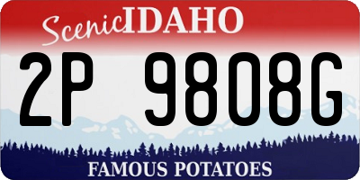 ID license plate 2P9808G