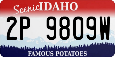 ID license plate 2P9809W