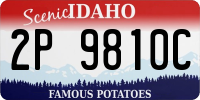 ID license plate 2P9810C