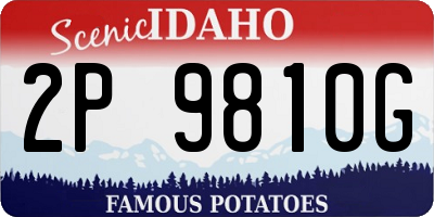 ID license plate 2P9810G