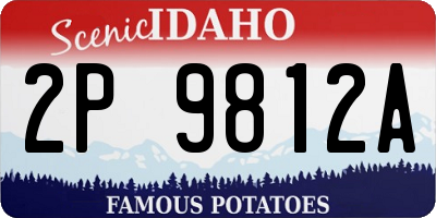 ID license plate 2P9812A