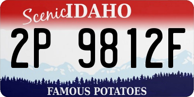 ID license plate 2P9812F