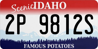 ID license plate 2P9812S