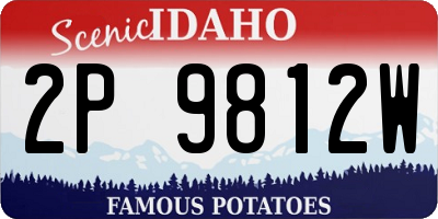ID license plate 2P9812W