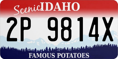 ID license plate 2P9814X