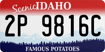 ID license plate 2P9816C