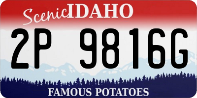 ID license plate 2P9816G
