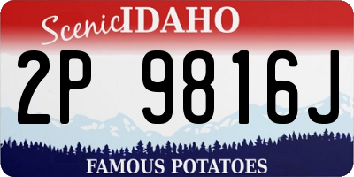 ID license plate 2P9816J