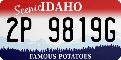 ID license plate 2P9819G