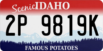 ID license plate 2P9819K