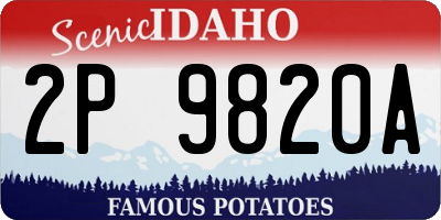 ID license plate 2P9820A