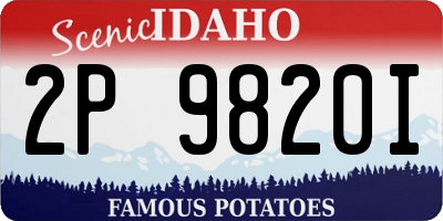 ID license plate 2P9820I