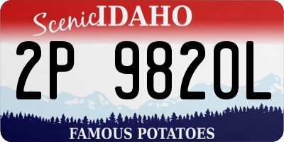 ID license plate 2P9820L