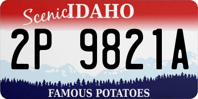ID license plate 2P9821A