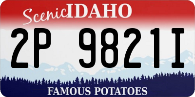 ID license plate 2P9821I