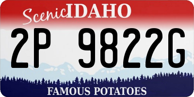 ID license plate 2P9822G