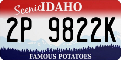 ID license plate 2P9822K