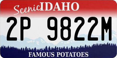 ID license plate 2P9822M