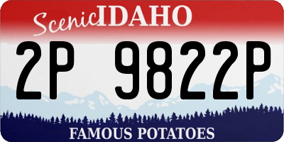 ID license plate 2P9822P
