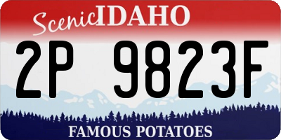 ID license plate 2P9823F