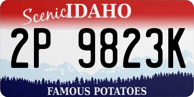 ID license plate 2P9823K