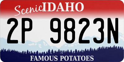 ID license plate 2P9823N