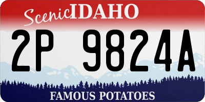 ID license plate 2P9824A