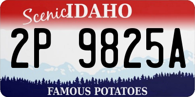 ID license plate 2P9825A