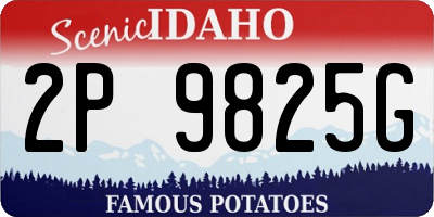 ID license plate 2P9825G