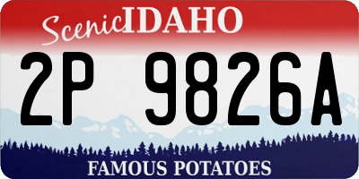 ID license plate 2P9826A