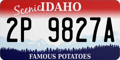 ID license plate 2P9827A