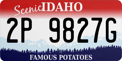 ID license plate 2P9827G