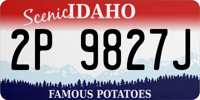 ID license plate 2P9827J
