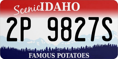ID license plate 2P9827S