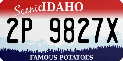 ID license plate 2P9827X